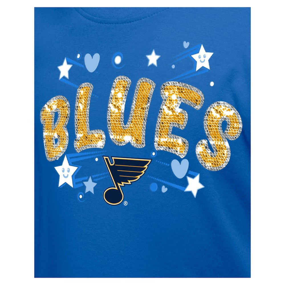 NHL St. Louis Blues New Era Girl's Youth Flip Sequin T-Shirt