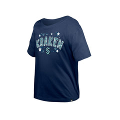 NHL Seattle Kraken New Era Girl's Youth Flip Sequin T-Shirt