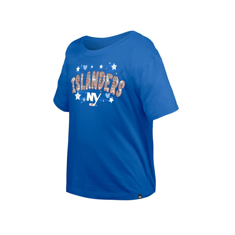 NHL New York Islanders New Era Girl's Youth Flip Sequin T-Shirt