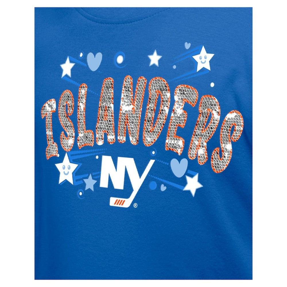 NHL New York Islanders New Era Girl's Youth Flip Sequin T-Shirt
