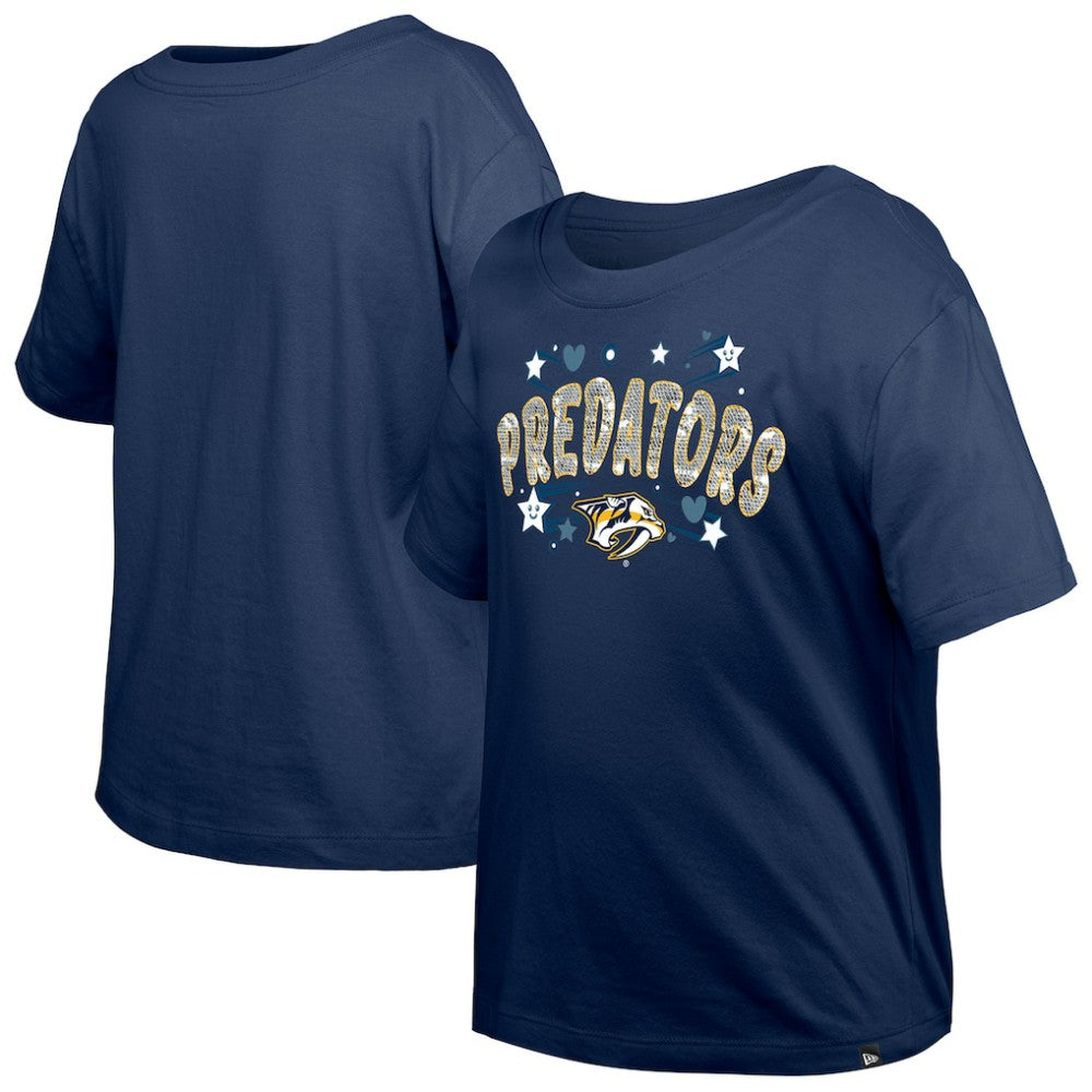 NHL Nashville Predators New Era Girl's Youth Flip Sequin T-Shirt