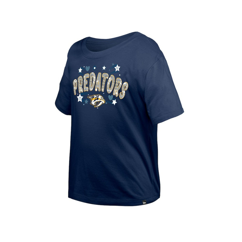 NHL Nashville Predators New Era Girl's Youth Flip Sequin T-Shirt