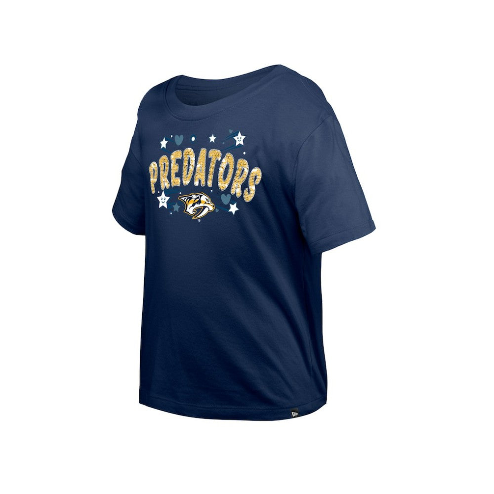 NHL Nashville Predators New Era Girl's Youth Flip Sequin T-Shirt