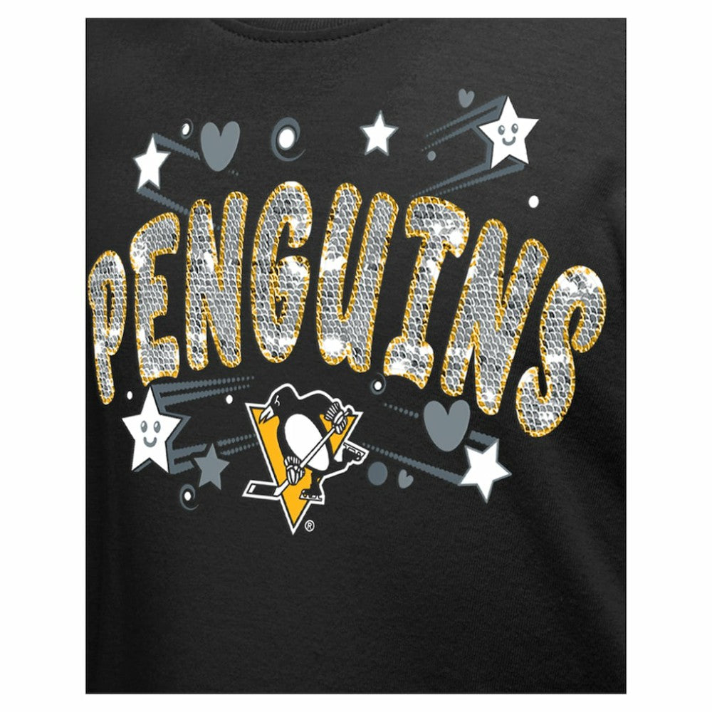 NHL Pittsburgh Penguins New Era Girl's Youth Flip Sequin T-Shirt