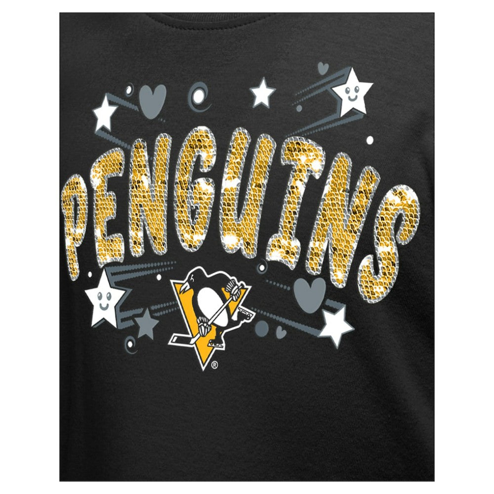 NHL Pittsburgh Penguins New Era Girl's Youth Flip Sequin T-Shirt