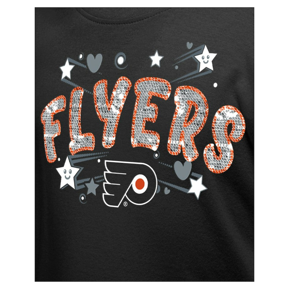 NHL Philadelphia Flyers New Era Girl's Youth Flip Sequin T-Shirt