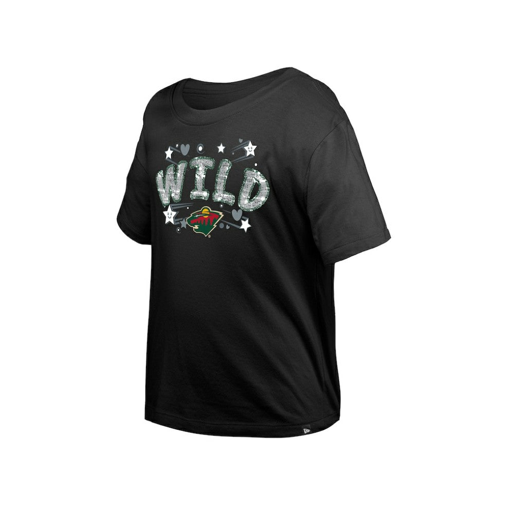 NHL Minnesota Wild New Era Girl's Youth Flip Sequin T-Shirt