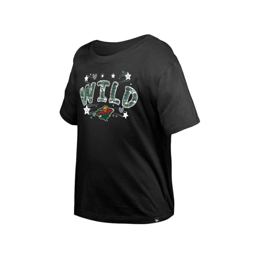 NHL Minnesota Wild New Era Girl's Youth Flip Sequin T-Shirt