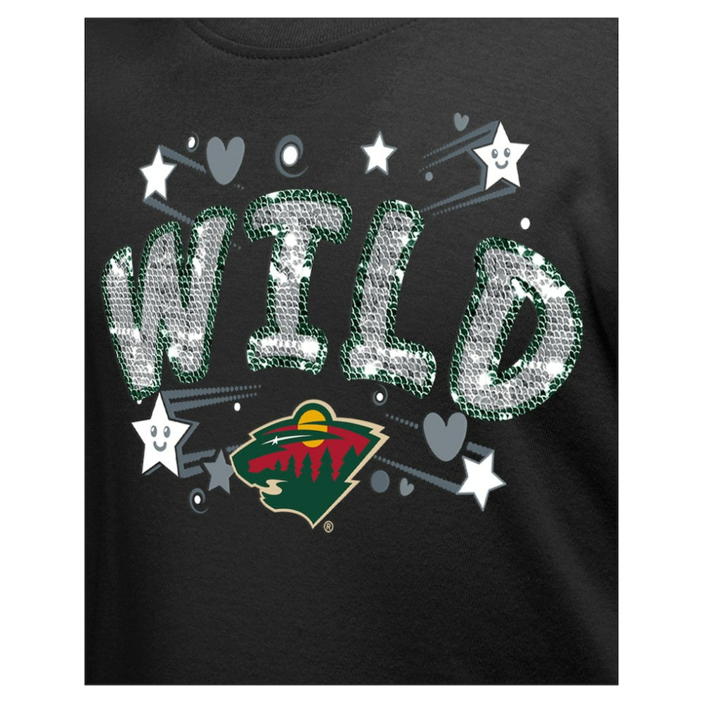 NHL Minnesota Wild New Era Girl's Youth Flip Sequin T-Shirt