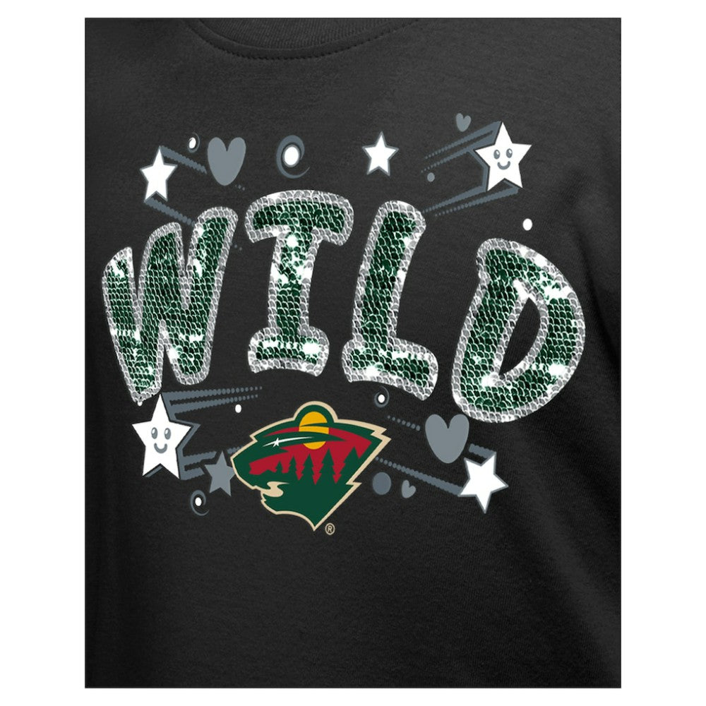 NHL Minnesota Wild New Era Girl's Youth Flip Sequin T-Shirt