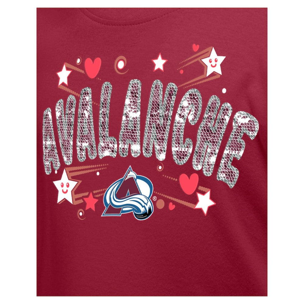 NHL Colorado Avalanche New Era Girl's Youth Flip Sequin T-Shirt