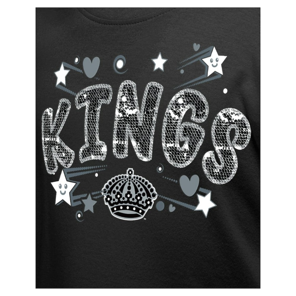 NHL Los Angeles Kings New Era Girl's Youth Flip Sequin T-Shirt