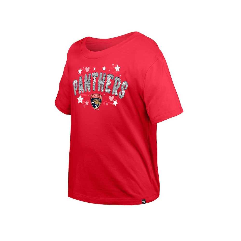 NHL Florida Panthers New Era Girl's Youth Flip Sequin T-Shirt