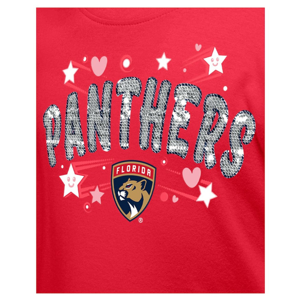 NHL Florida Panthers New Era Girl's Youth Flip Sequin T-Shirt