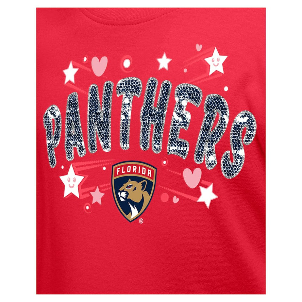 NHL Florida Panthers New Era Girl's Youth Flip Sequin T-Shirt