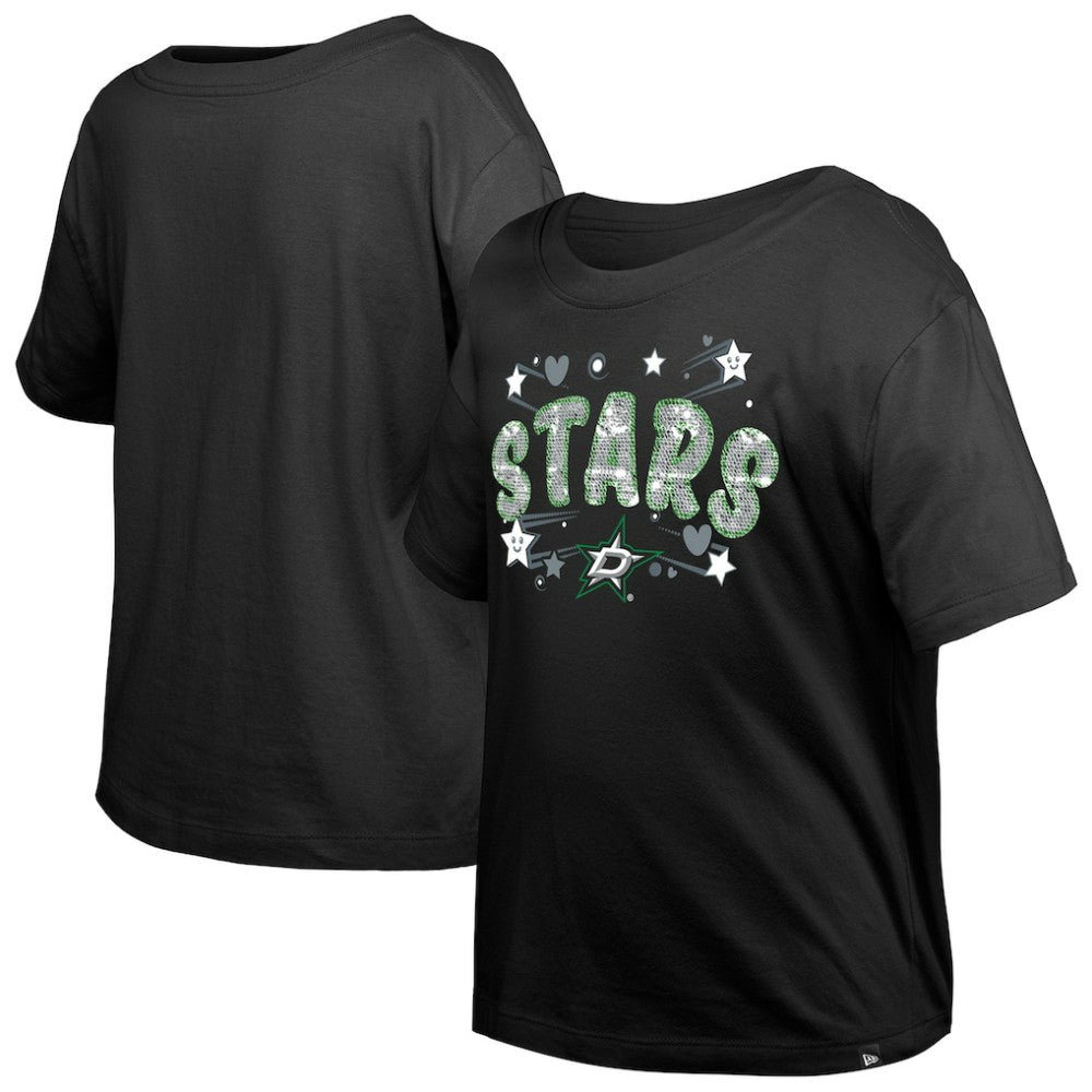 NHL Dallas Stars New Era Girl's Youth Flip Sequin T-Shirt