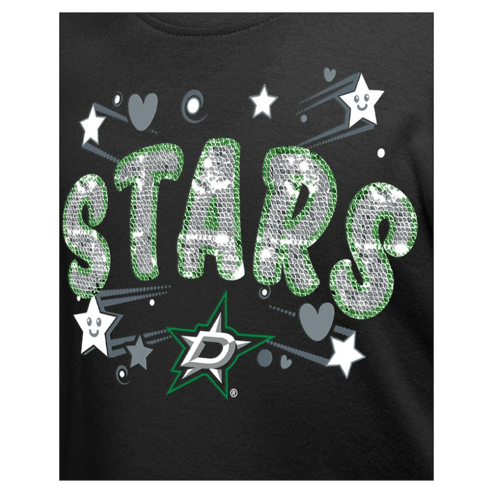 NHL Dallas Stars New Era Girl's Youth Flip Sequin T-Shirt