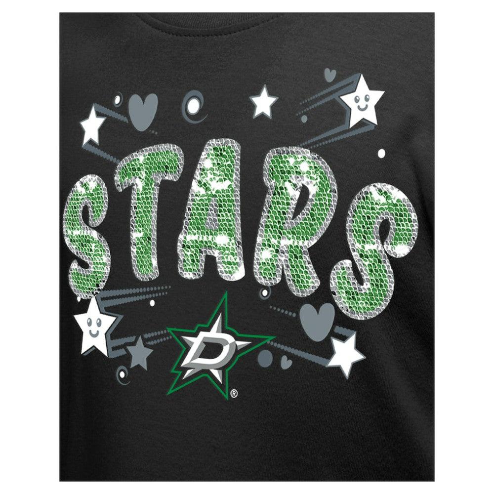 NHL Dallas Stars New Era Girl's Youth Flip Sequin T-Shirt