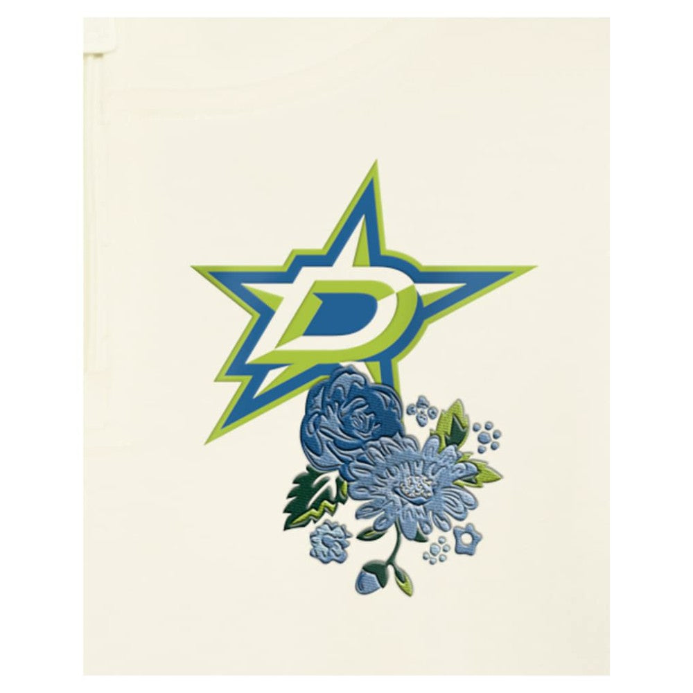 NHL Dallas Stars New Era Women's Glam Game Quarter-Zip Cropped Floral Hoodie Pullover