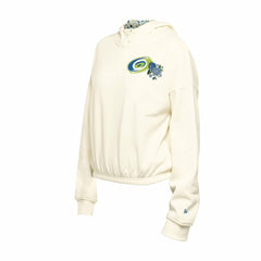 NHL Carolina Hurricanes New Era Women's Glam Game Quarter-Zip Cropped Floral Hoodie Pullover