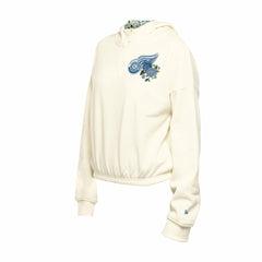 NHL Detroit Red Wings New Era Women's Glam Game Quarter-Zip Cropped Floral Hoodie Pullover