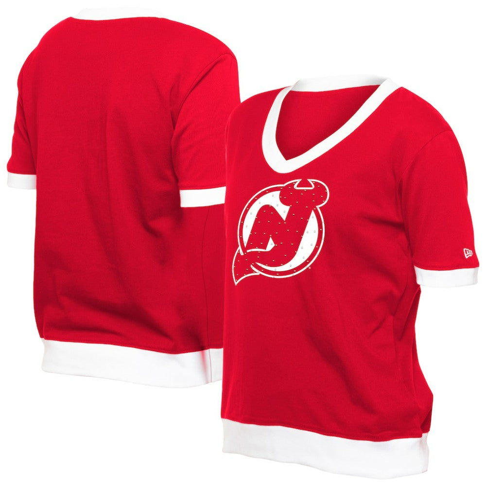 NHL New Jersey Devils New Era Women's Game Day Rhinestuds T-Shirt