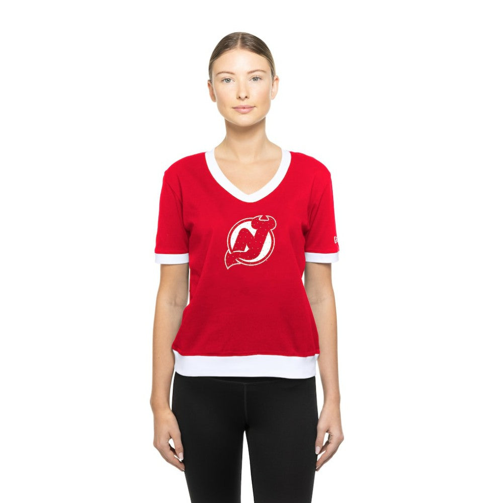 NHL New Jersey Devils New Era Women's Game Day Rhinestuds T-Shirt