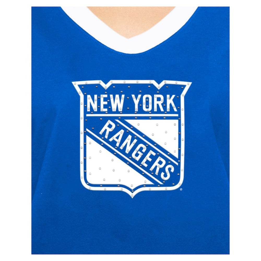 NHL New York Rangers New Era Women's Game Day Rhinestuds T-Shirt
