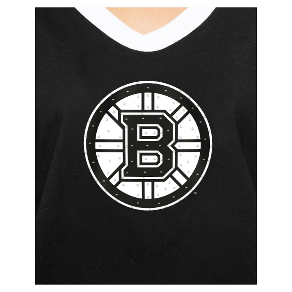 NHL Boston Bruins New Era Women's Game Day Rhinestuds T-Shirt