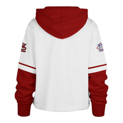 White St. Louis Cardinals '47 Women's Trifecta Shortstop Cropped Pullover Hoodie