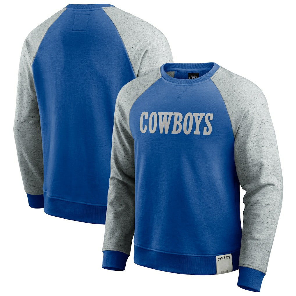 Darius Rucker Collection Throwback Color Block Raglan Pullover Sweatshirt - Dallas Cowboys Pullover