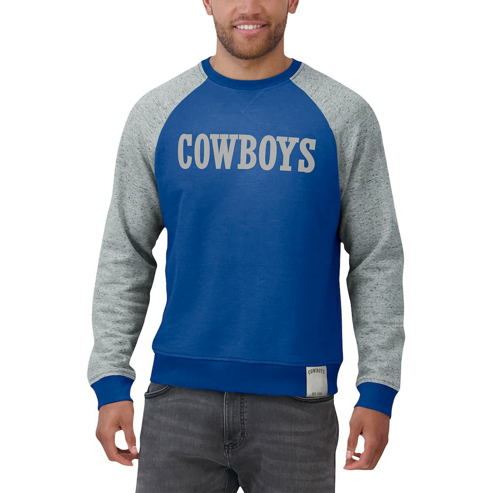 Darius Rucker Collection Throwback Color Block Raglan Pullover Sweatshirt - Dallas Cowboys Pullover