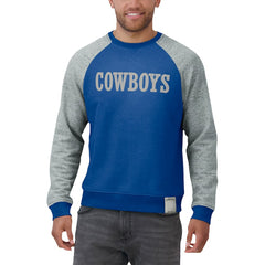 Darius Rucker Collection Throwback Color Block Raglan Pullover Sweatshirt - Dallas Cowboys Pullover