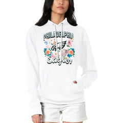G-III 4Her by Carl Banks Women's Flowers Team Logo Graphic Fleece Pullover Hoodie - Philadelphia Eagles Hoodies