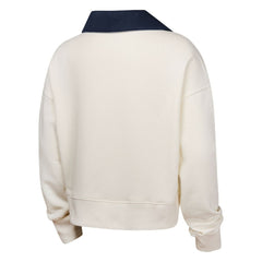 White Boston Red Sox Girls Youth Ballpark Hit Collared V-Neck Pullover Sweatshirt