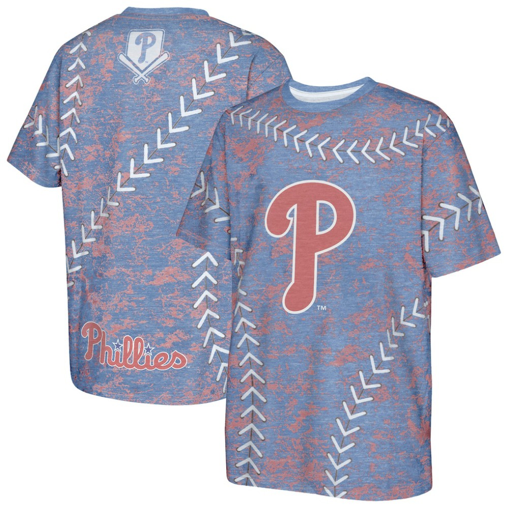 Royal Philadelphia Phillies Youth Slide Score Bold T-Shirt