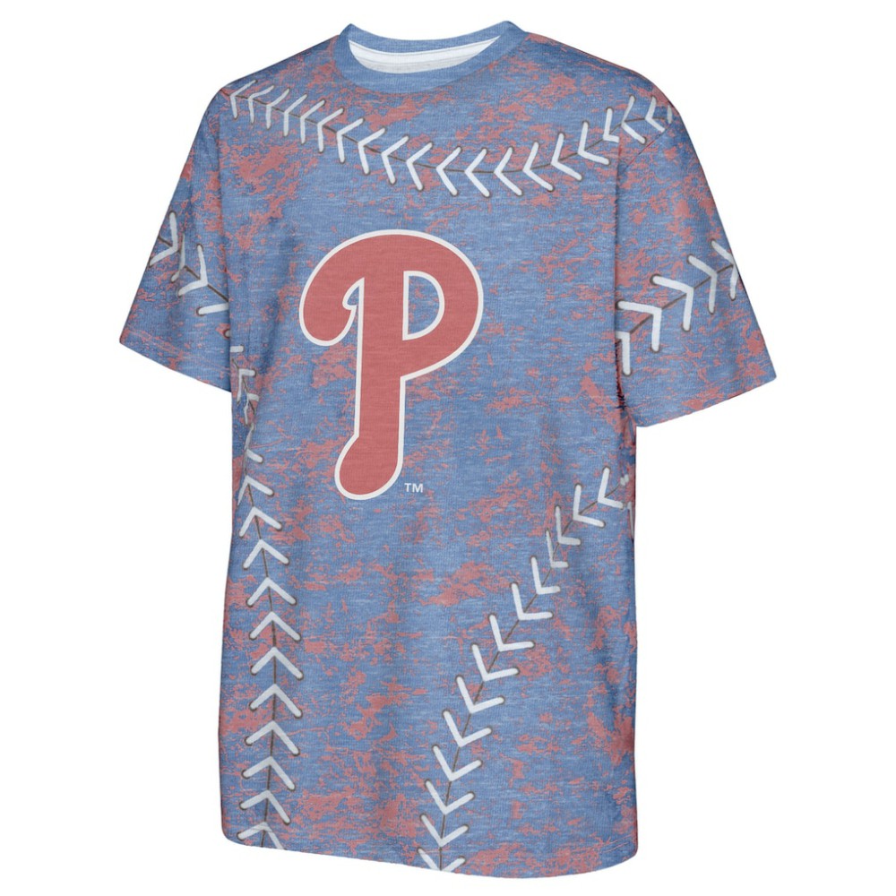 Royal Philadelphia Phillies Youth Slide Score Bold T-Shirt