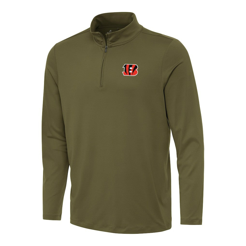 Antigua Reprocess Quarter-Zip Top - Cincinnati Bengals Tops
