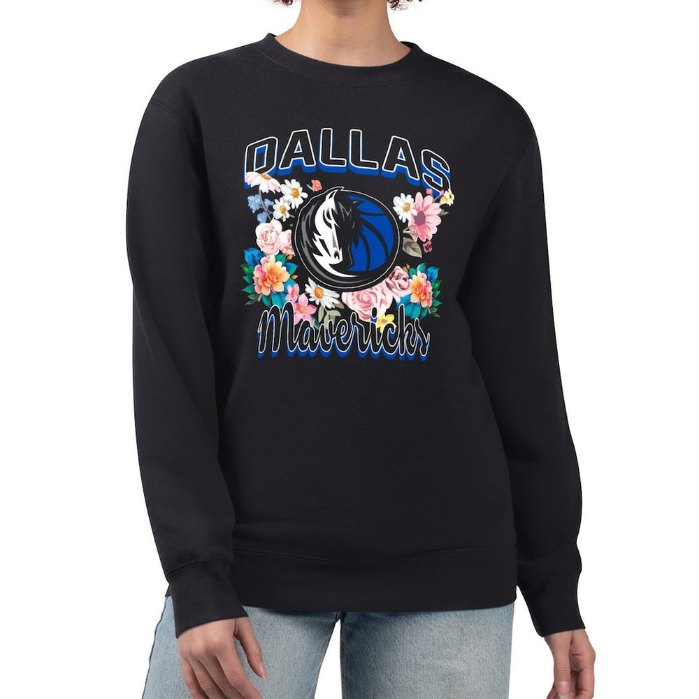 Dallas Mavericks G-III 4Her by Carl Banks Women's Flowers Team Logo Graphic Fleece Crewneck Pullover Sweatshirt sale