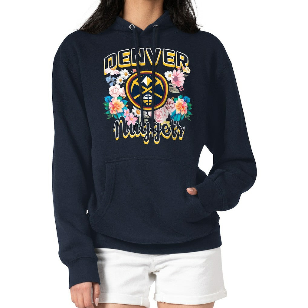 Denver Nuggets G-III 4Her by Carl Banks Women's Flowers Team Logo Graphic Fleece Pullover Hoodie sale
