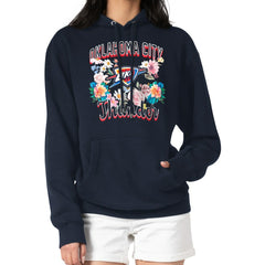 Oklahoma City Thunder G-III 4Her by Carl Banks Women's Flowers Team Logo Graphic Fleece Pullover Hoodie