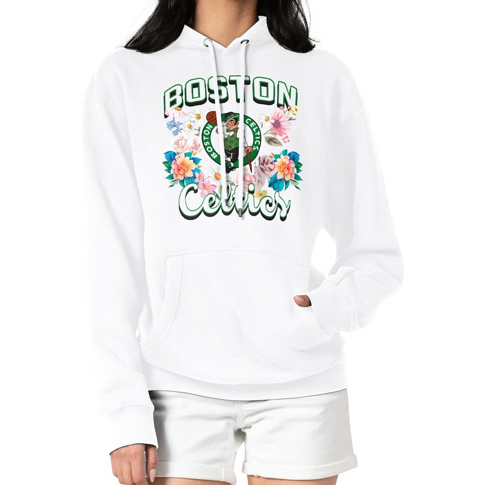 Boston Celtics G-III 4Her by Carl Banks Women's Flowers Team Logo Graphic Fleece Pullover Hoodie