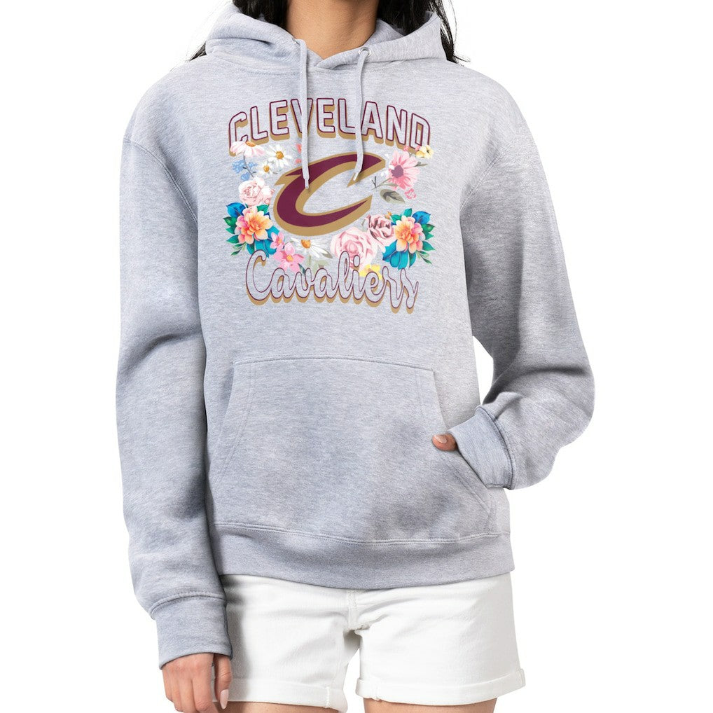 Cleveland Cavaliers G-III 4Her by Carl Banks Women's Flowers Team Logo Graphic Fleece Pullover Hoodie sale