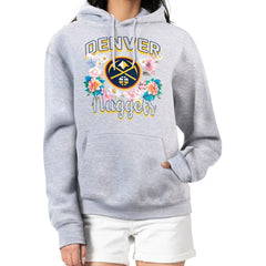 Denver Nuggets G-III 4Her by Carl Banks Women's Flowers Team Logo Graphic Fleece Pullover Hoodie sale