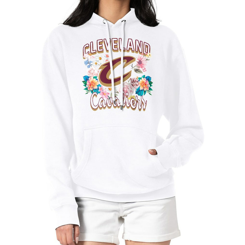Cleveland Cavaliers G-III 4Her by Carl Banks Women's Flowers Team Logo Graphic Fleece Pullover Hoodie sale