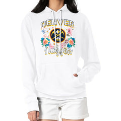 Denver Nuggets G-III 4Her by Carl Banks Women's Flowers Team Logo Graphic Fleece Pullover Hoodie sale