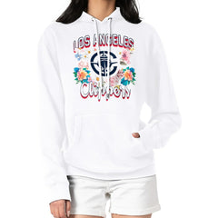 LA Clippers G-III 4Her by Carl Banks Women's Flowers Team Logo Graphic Fleece Pullover Hoodie