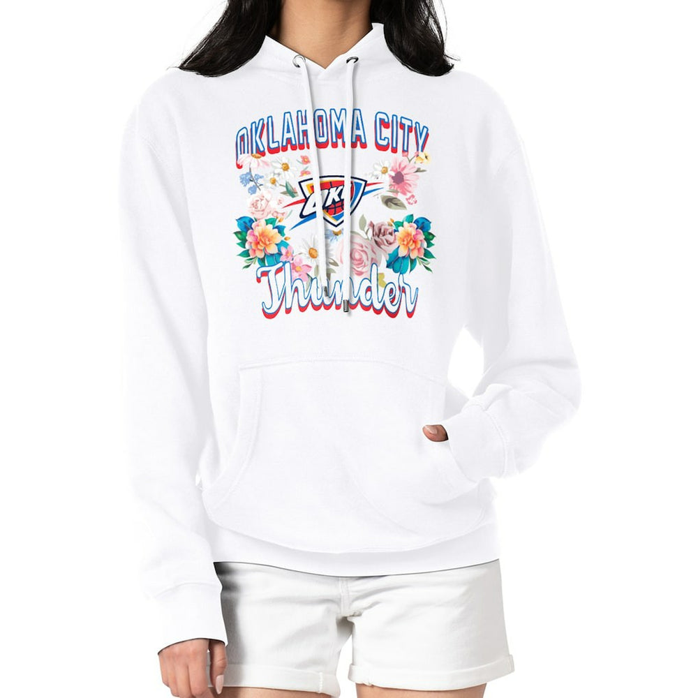 Oklahoma City Thunder G-III 4Her by Carl Banks Women's Flowers Team Logo Graphic Fleece Pullover Hoodie