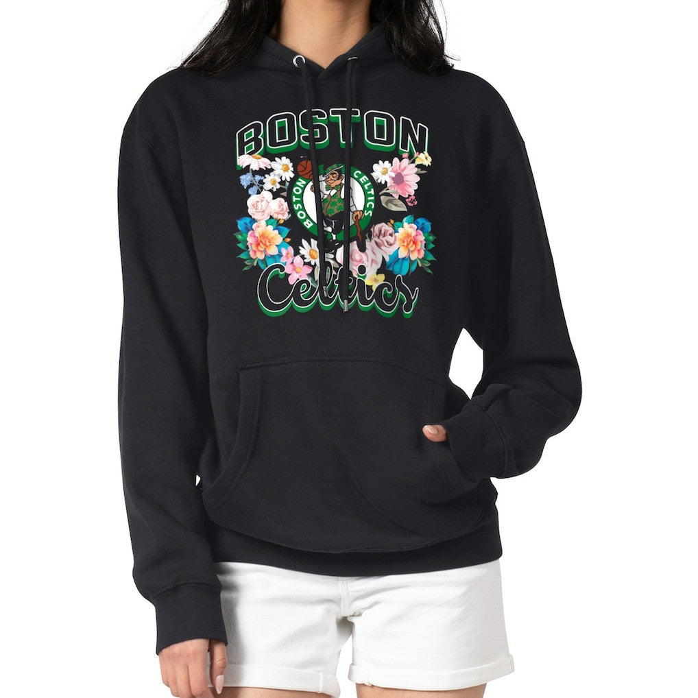 Boston Celtics G-III 4Her by Carl Banks Women's Flowers Team Logo Graphic Fleece Pullover Hoodie
