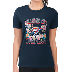 Oklahoma City Thunder G-III 4Her by Carl Banks Women's Super-Slim Fit Lightweight Flowers Team Logo Graphic T-Shirt